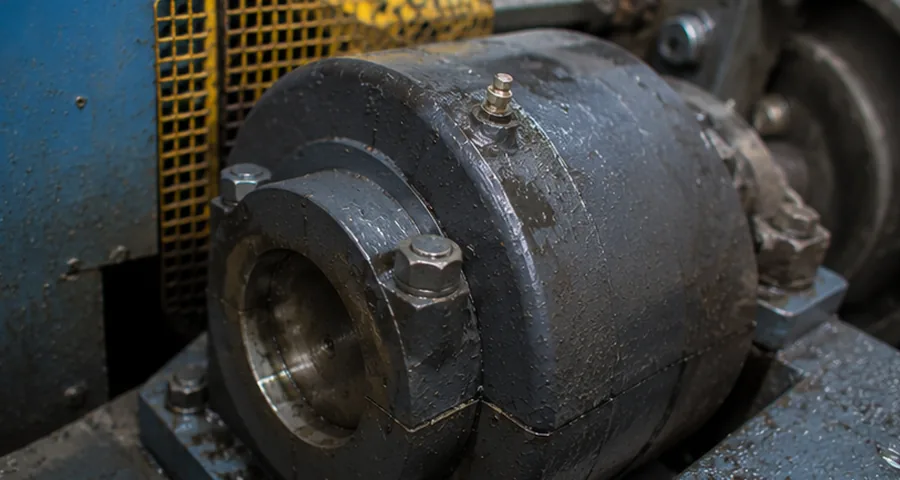 Schmierstelle an einem Lager mit Schmiernippel – typische Schmierstelle in der Bahntechnik