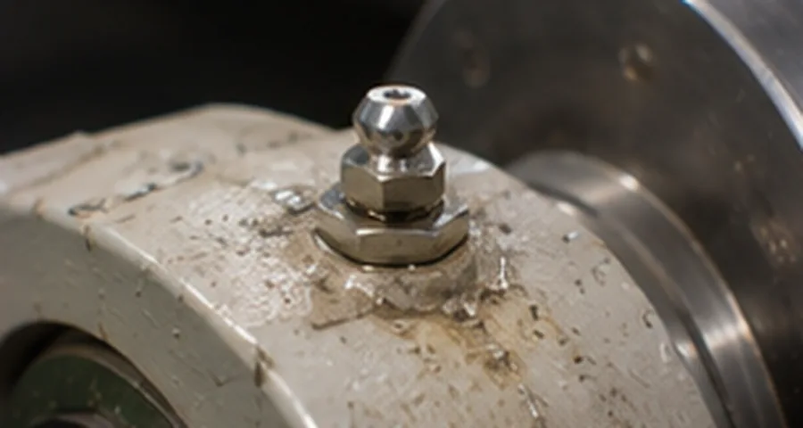 Automatischer Schmierstoffgeber an einem Walzenlager der Nasspartie in der Papierfabrik